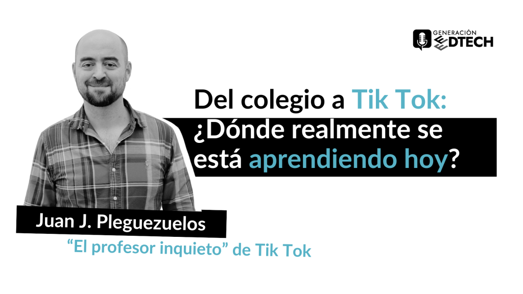 Retrato de Juan Jesús Pleguezuelos, conocido como el profesor inquieto, grabando contenido educativo para redes sociales como TikTok y YouTube.